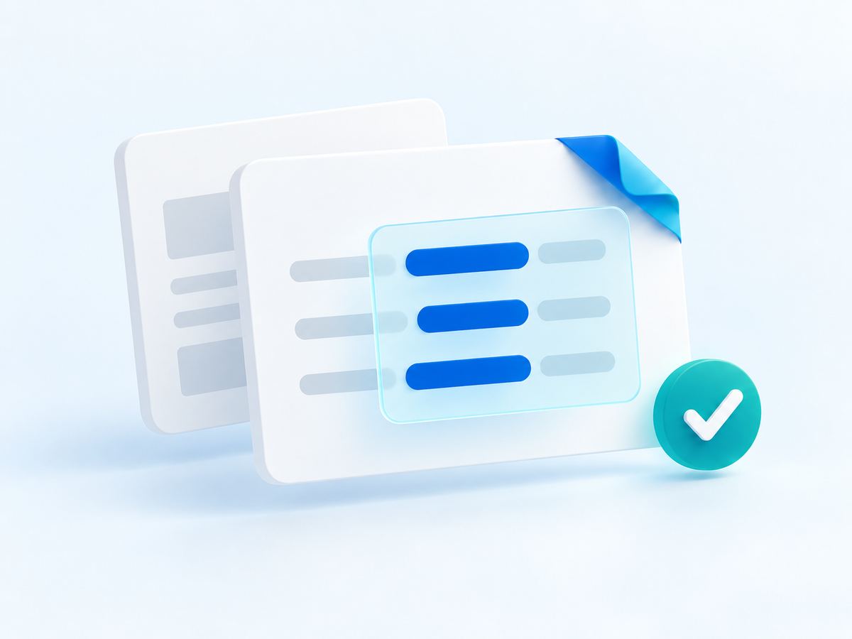 Three items on a sample slide are masked in blue, with a translucent preview panel in front.